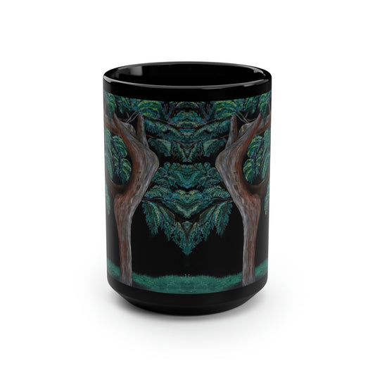 Dancer in the Trees - Black Mug, 15oz