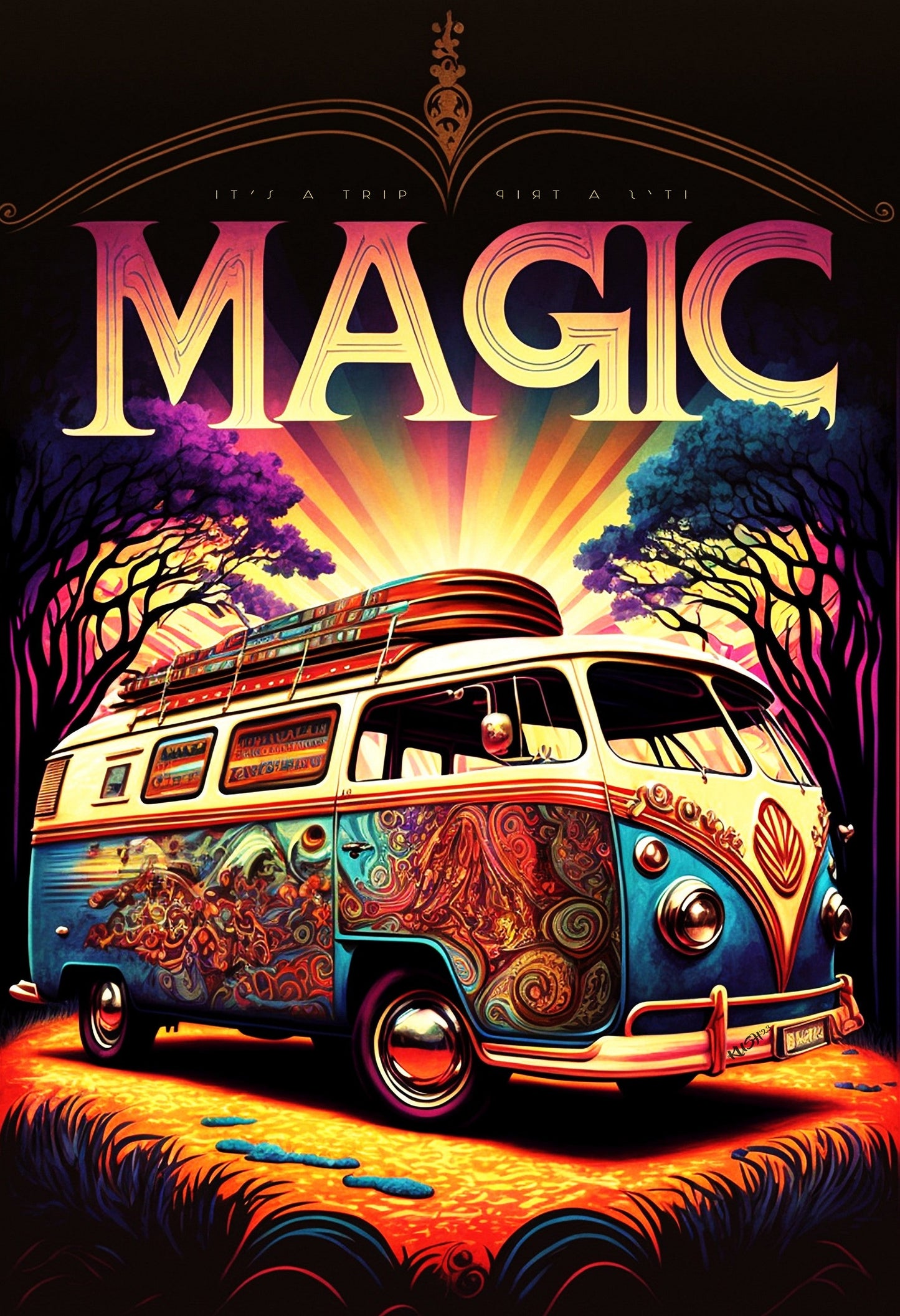 Magic Bus Sunrise MATTE PAPER (for NFT hodlrs)