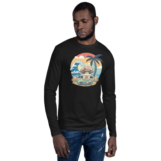 The Great Wave Rider Long Sleeve Fitted T