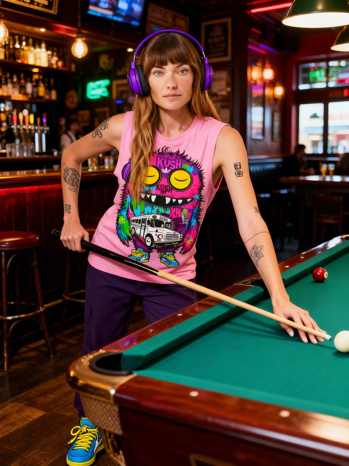 KUSH HAPPY BUS MUSCLE TANK SHIRT - Perfect for Music Lovers, Summer Style, Festivals, Gifts for Friends, Unique Casual Wear