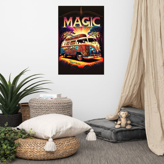 Magic Bus Sunrise Poster - SEMI-GLOSSY PAPER (for NFT hodlrs)