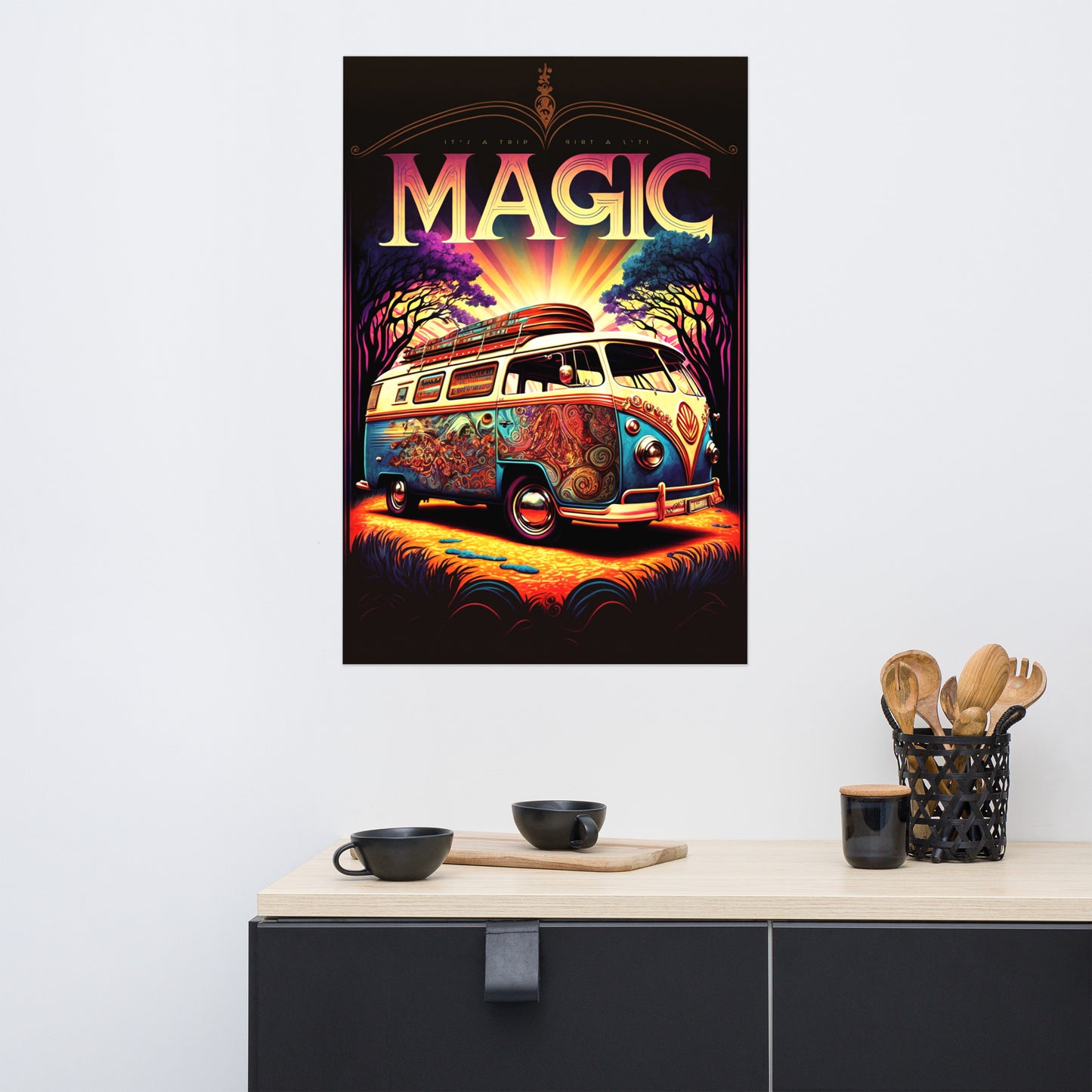 Magic Bus Sunrise - Semi-Gloss Poster